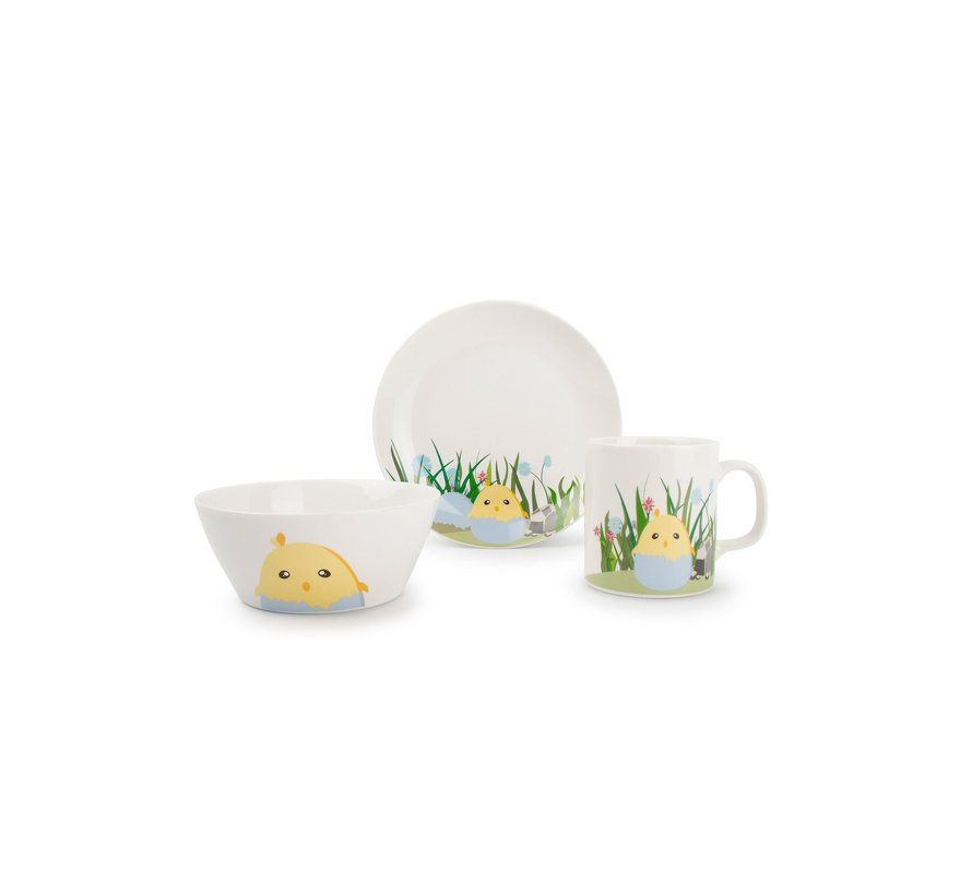 Ona Service de table enfant 3 pièces Kids Baby Chick