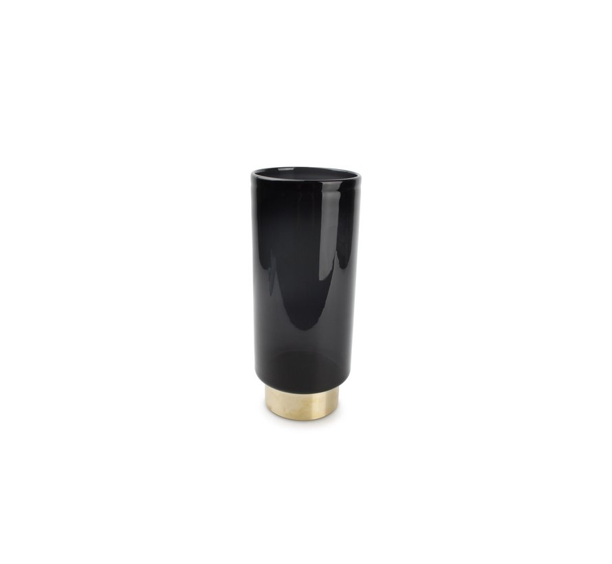 Vase 11,5XH27,5cm noir Manon