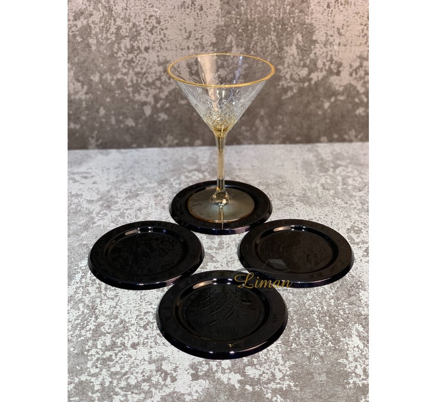 S|P Collection Coaster black Cheers - set/4