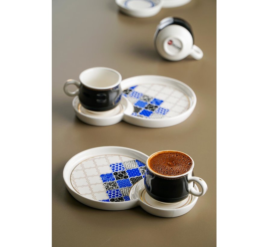 Acr Royal Batic 6lı Porselen Kahve Fincan Takımı - Siyah