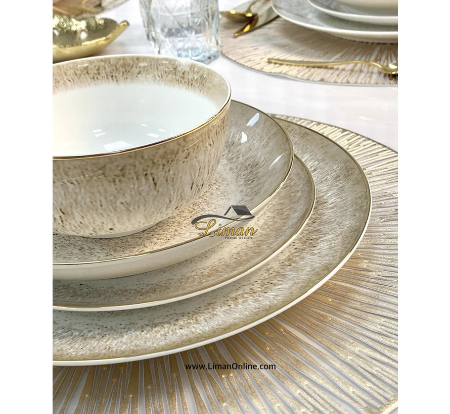 Bricard Porcelain Leval 6-Kisilik | 25-parça Yemek Takımı