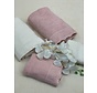 Ipekce Beril Handdoek set 4 Dlg Cream / Roze