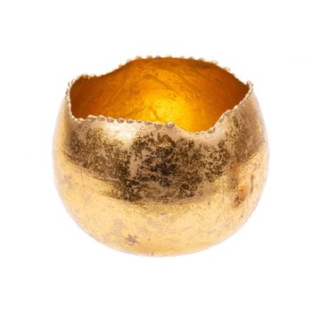 TEALIGHT HOLDER GOLD D10XH10CM ROUND