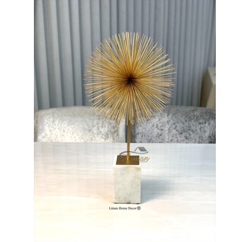 Telli Decoratie Bol Met Marmer Stand 62cm Gold