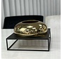 Metalen Decoratie / Vaas Met Stand Goud-Zwart 25x25x15cm