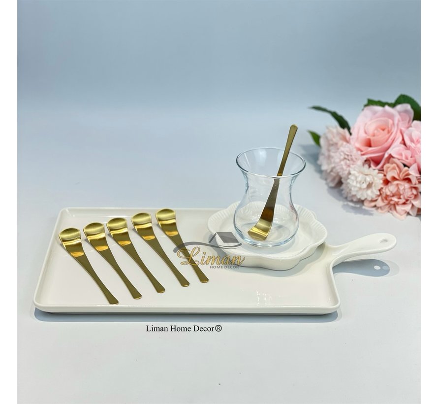 Collection Luks 6'li Cay Kasigi Mat Gold