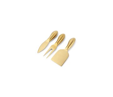 S & P Cheese knive set 3 pieces gold Fromage