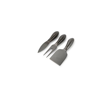 S & P Cheese knive set 3 pieces black Fromage