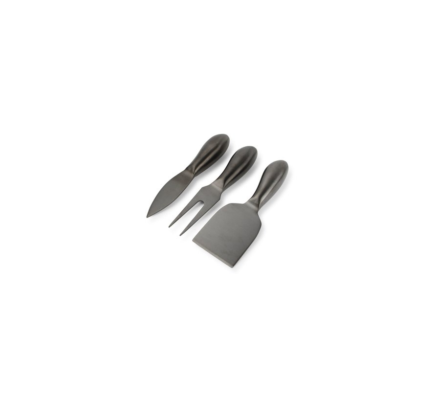 Cheese knive set 3 pieces black Fromage
