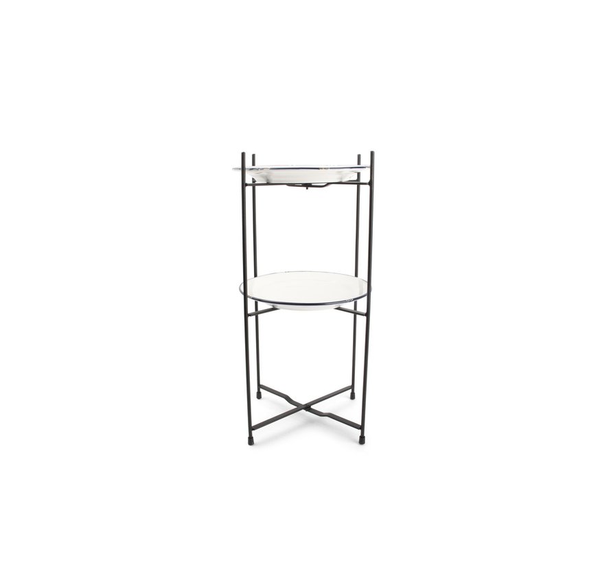 Etagère 23x23xH42,5cm pour 3 assiettes noir Truss