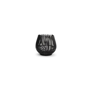  S|P Collection Candle holder 8,5xH9cm black Twisted Iris