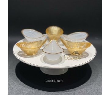 S & P Cake stand 32cm with golden rim Era