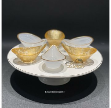 S & P Cake stand 32cm with golden rim Era