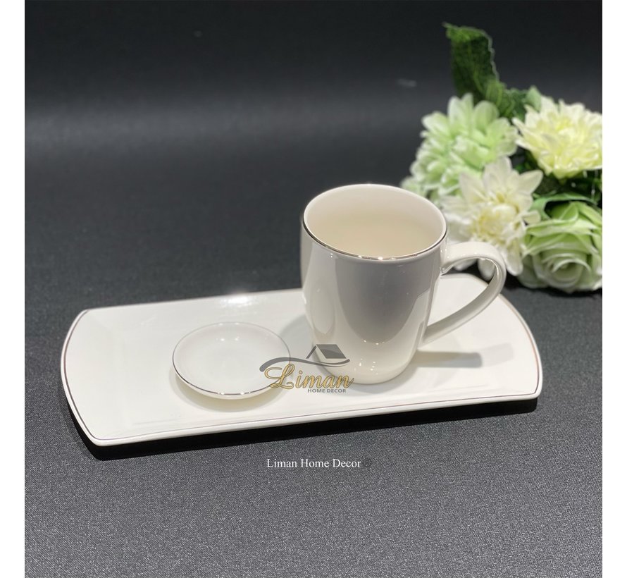 Serving dish 29x12,5cm with golden rim Era