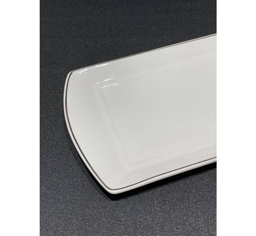 Serving dish 29x12,5cm with golden rim Era