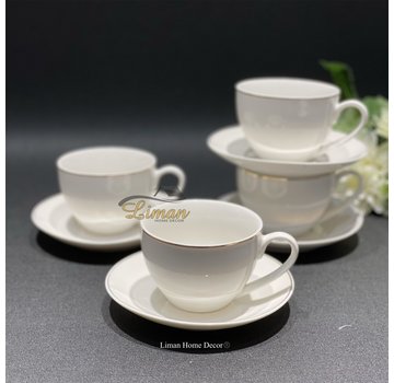 S & P Cup and saucer 20cl with golden rim Era