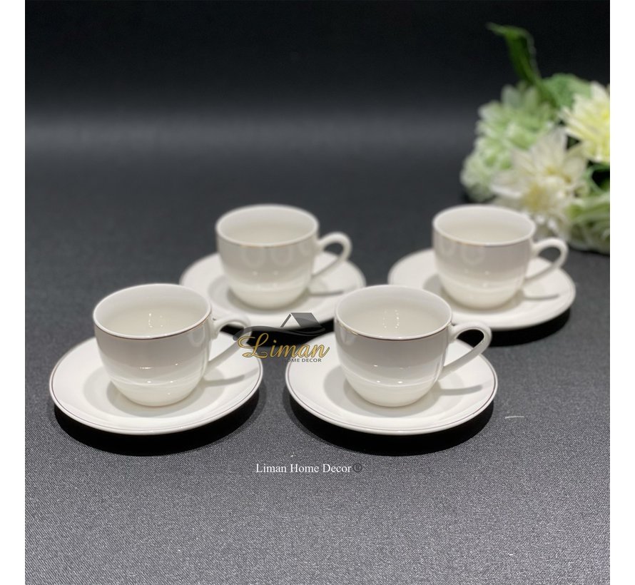 Mocha cup and saucer 9cl with golden rim Era