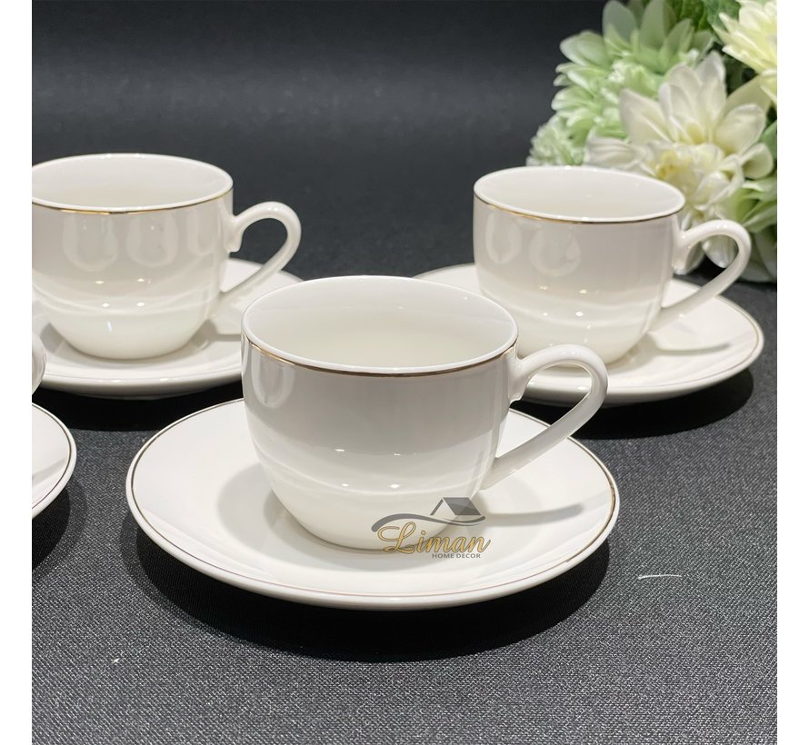 Mocha cup and saucer 9cl with golden rim Era