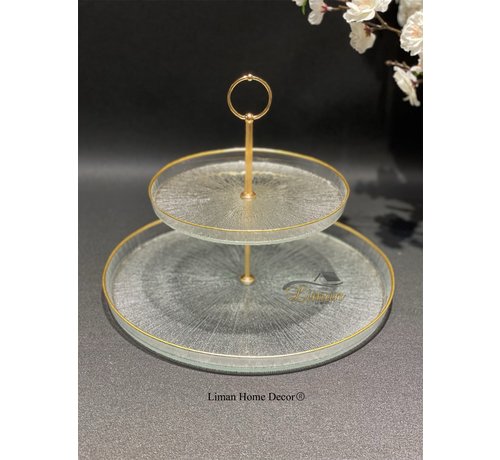 BRICARD PORCELAIN BRICARD REXY STANDI 2-KATLI KURABIYELIK TRANSPARANT-GOLD