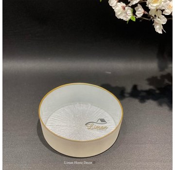 BRICARD PORCELAIN BRICARD REXY KOM | 20 CM PAREL WIT-GOUD