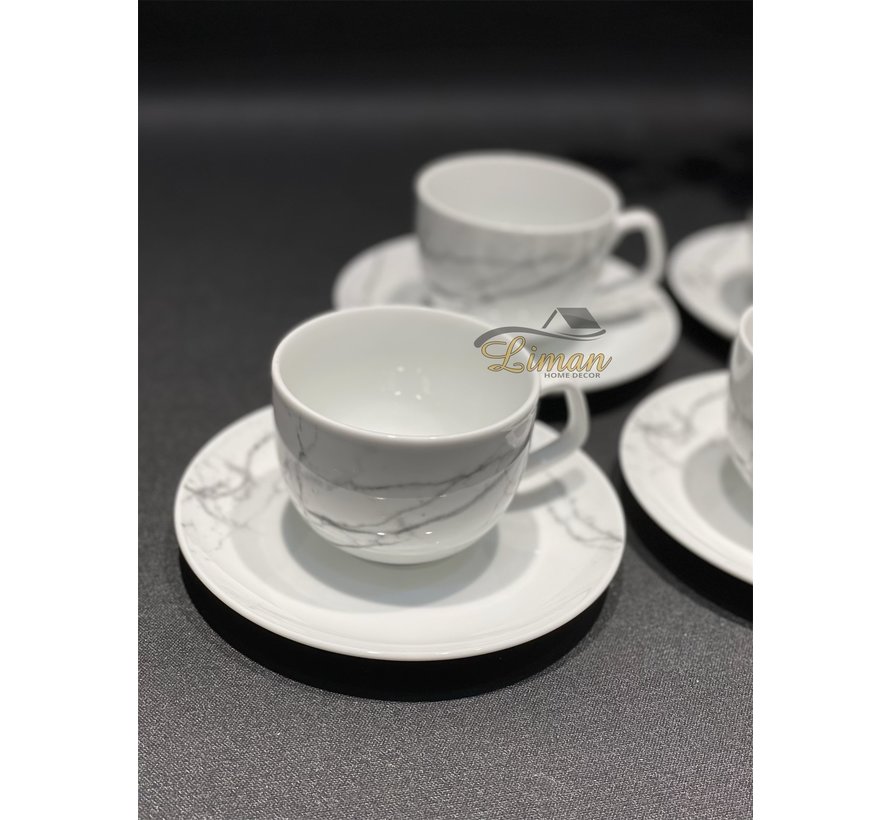 Tasse 22cl et soucoupe marble Stone - set/4