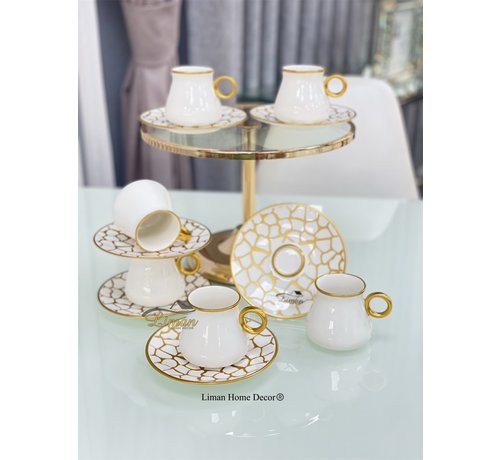 Glazze Glazze Larisa Wit Cappuccino/Nescafeset 12-Delig | 6-Persoons