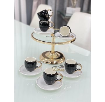 ACR ACR Noir Espressoset 12 Delig | 6 Persoons Zwart / Wit