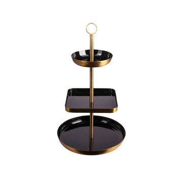 GUSTA GUSTA ETAGERE METAAL Ø22X38CM ZWART - GOUD