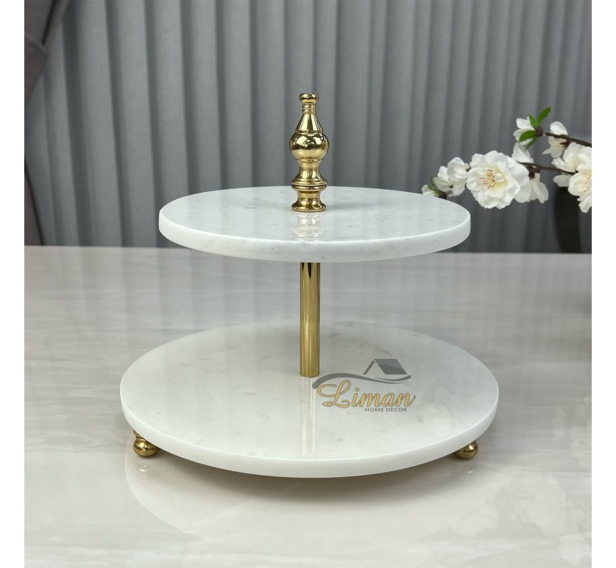 Mimoza Marmer Etagere Gold LimanOnline