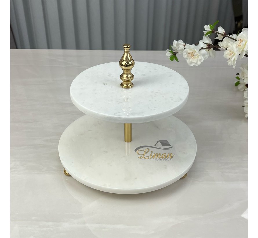 Mimoza Marmer Etagere Gold