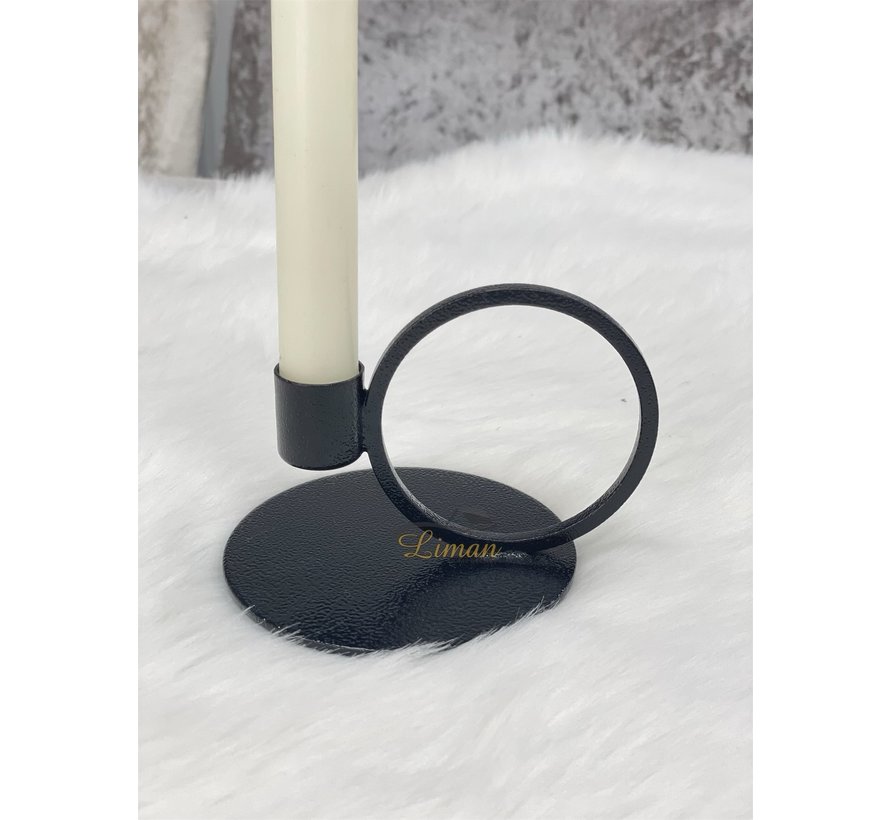 Pillar Candle holder 10xH9cm metal black