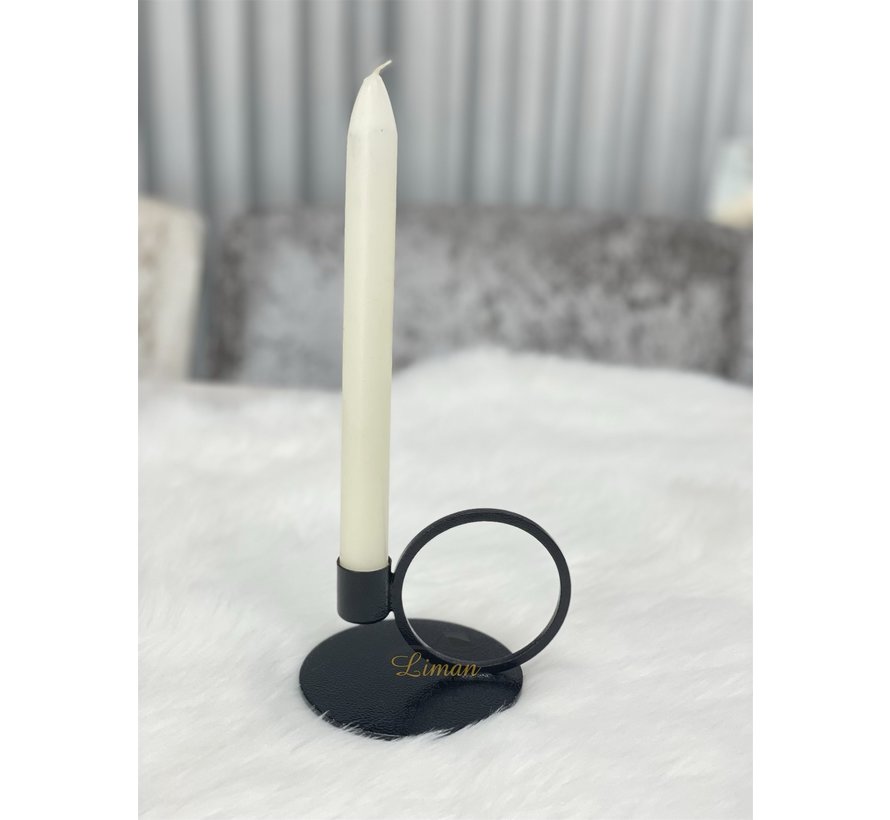 Pillar Candle holder 10xH9cm metal black