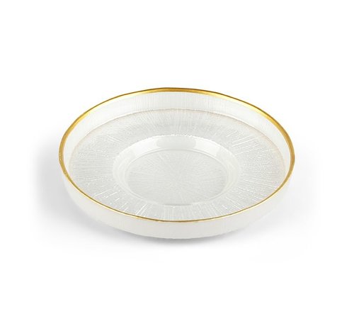 BRICARD PORCELAIN BRICARD REXY THEESCHOTEL SET | 12 CM PAREL WIT-GOUD 6-DELIG