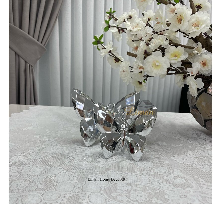 Butterfly Decoration Silver 2 Piece