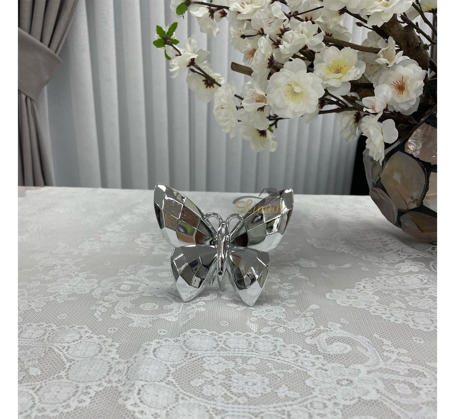 Butterfly Decoration Silver 2 Piece