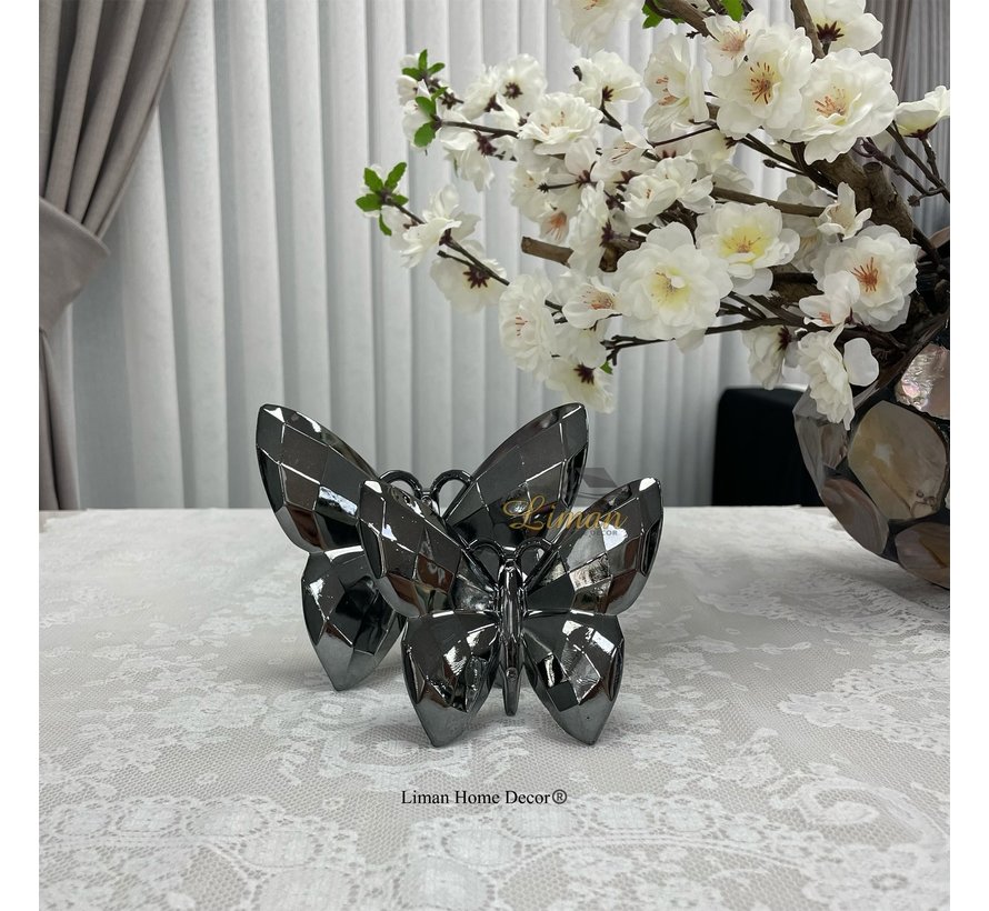 Butterfly Decoration Anthracite 2 Piece