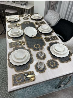 19 Parca Placemat Seti 6 Kisilik Damask