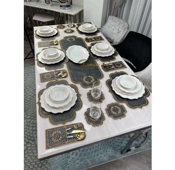 19 Parca Placemat Seti 6 Kisilik Damask