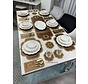 19 Parca Placemat Seti 6 Kisilik Kahve / Gold