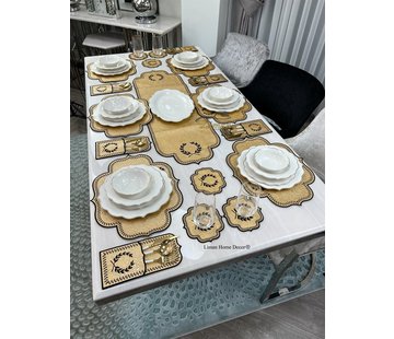 Placematset 19 Delig | 6 Persoons Gold Damask