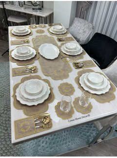 19 Parca Placemat Seti 6 Kisilik Taupe