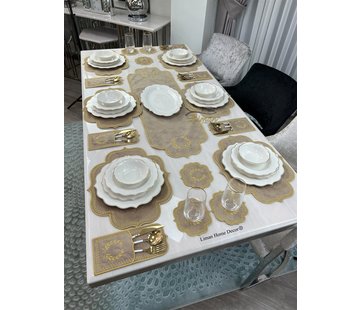 19 Parca Placemat Seti 6 Kisilik Taupe