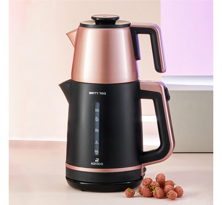 Karaca Berry Tea XL 2in1 Çelik Demlikli Çay Makinesi ve Kettle Roseberry