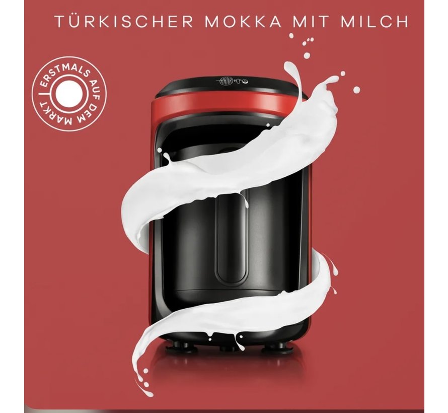 Karaca Hatır Hüps Kaffeemaschine für türkischen Kaffee mit Milch Rot