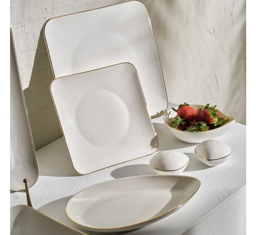 Karaca Streamline Elinor 30 Piece Gold Dinnerware Set for 6 Person