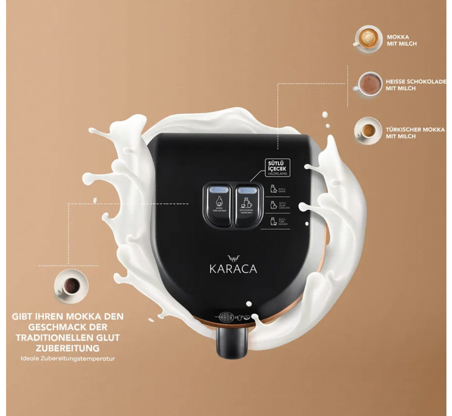 Karaca Hatır Hüps Kaffeemaschine für türkischen Kaffee mit Milch Bronze