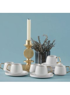 KARACA Karaca Saturn Kaffeetassen-Set für 6 Personen 90 ml Gold