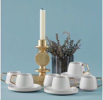 KARACA Karaca Saturn Kaffeetassen-Set für 6 Personen 90 ml Gold