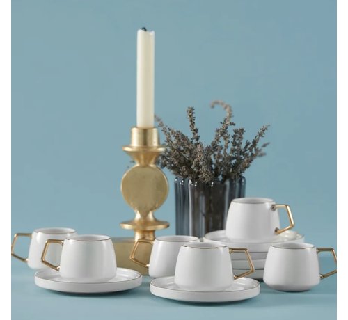 KARACA Karaca Saturn Kaffeetassen-Set für 6 Personen 90 ml Gold