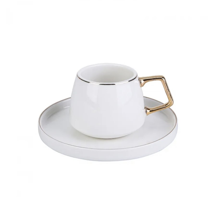 Karaca Saturn Coffee Cup Set for 6 Person 90 ml Gold